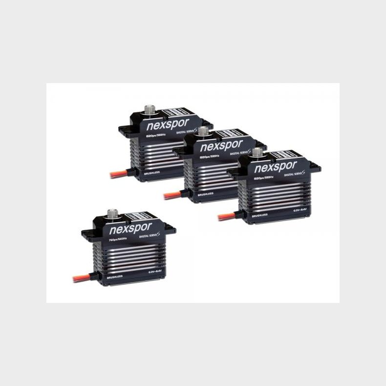 NEXSPOR Heli Servo Set 3x BLS4028S / 1x BLS4012T