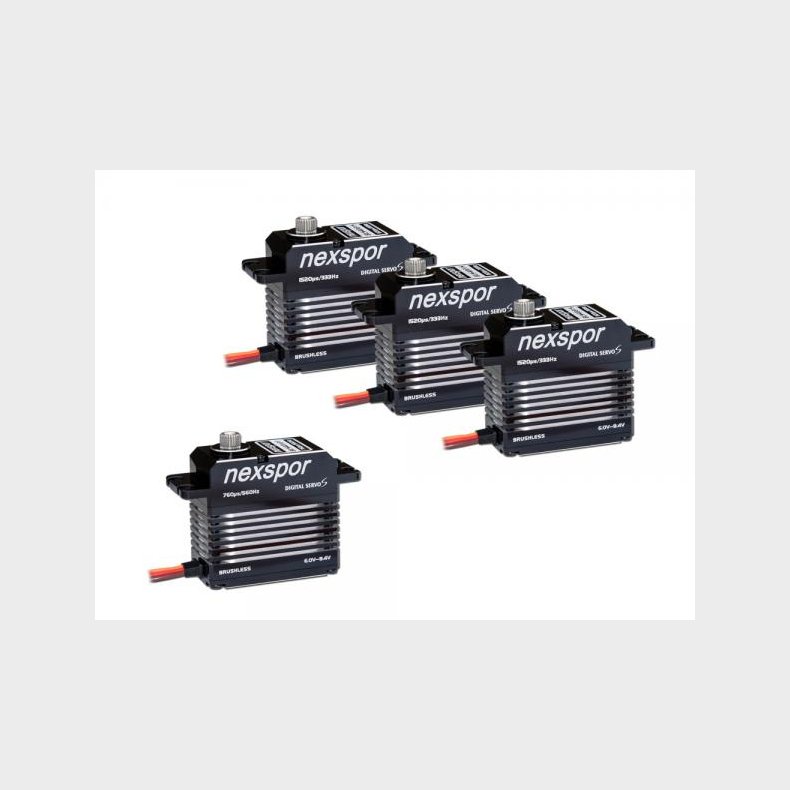 NEXSPOR Heli Servo Set 3x BLS4021S / 1x BLS4012T